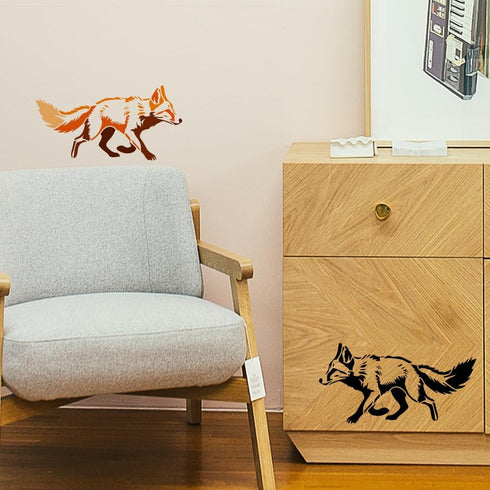 FINGERINSPIRE Running Fox Stencil for Painting 8.3x11.7inch Plastic PET Fox Pattern Drawing Template Hollowed Walking Fox Painting Stencil Decorat...