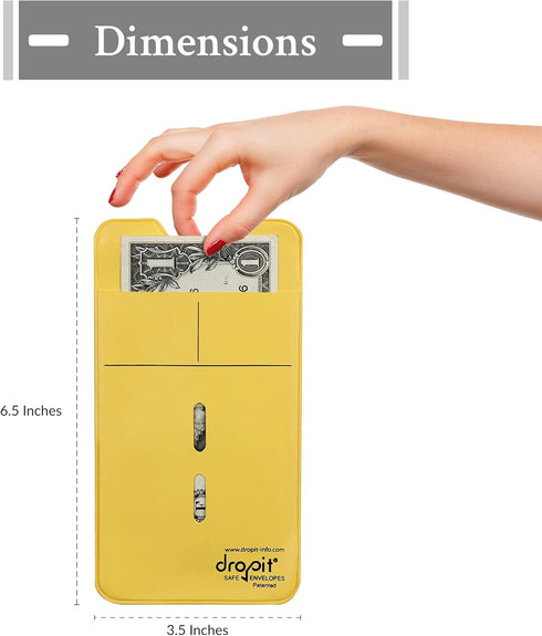 7 Combo Reuseable Dropit Safe Envelope for Depositing of Currency and Money, Size 7, Combo...