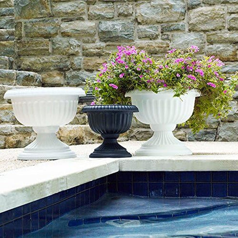 Grecian Urn Planter, Black, 12-Inch...