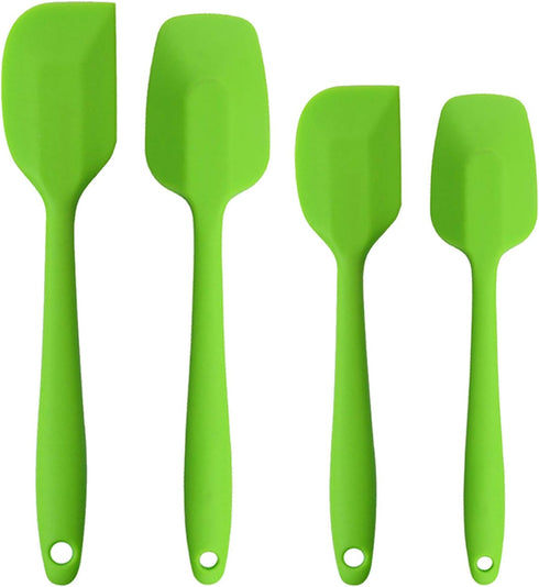 Silicone Spatulas Set, Rubber Spoon Spatula Heat Resistant Spoonula One Piece Design Seamless Spatula Non-Stick Scrapers Baking Mixing Tool (Green...