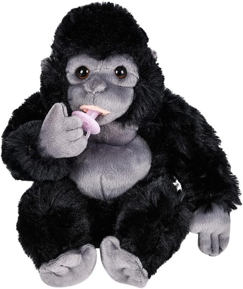 Forest & Twelfth Kids 8” Plush Baby Gorilla with Pacifier, Stuffed Zoo Animal Toy, Cute & Lightweight Cuddle Buddy for Kids Aged 3+ Years, Great A...