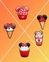 25Pcs Ice Cream Charms for Clog Shoes Decoration, Sweets Food Charms Accessories for Adult...