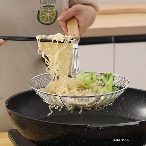 Spider Strainer,Stainless Steel Wire Food Strainer Skimmer With Bamboo Handle (M Size, 6.3 Inch)...