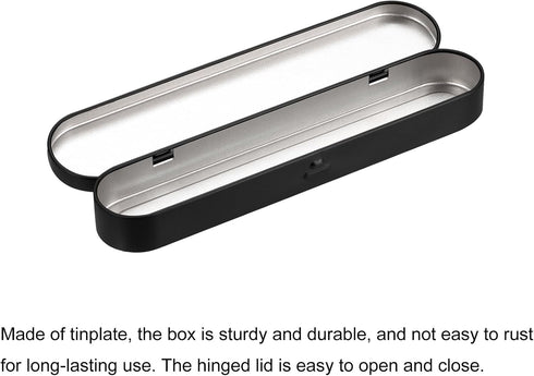 uxcell Metal Tin Box, 6pcs 6.89" x 1.5" x 0.79" Empty Tinplate Containers with Hinged Lids, Black, for Home Organizer, Candles, Gifts, Car Keys, C...