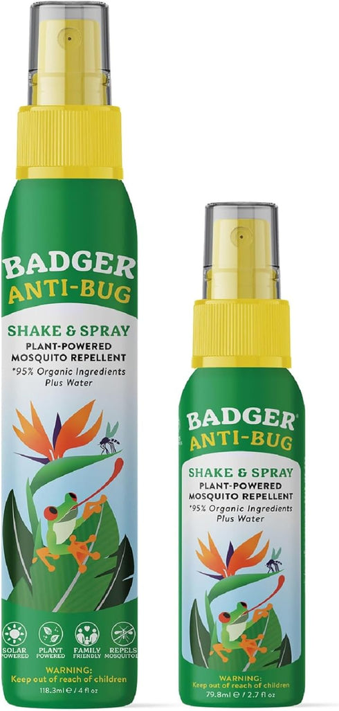 Badger Bug Spray, Organic Deet Free Mosquito Repellent with Citronella & Lemongrass, Natural Bug Spray for People, Family Friendly Bug Repellent, ...