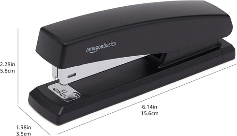 Amazon Basics Stapler with 1000 Staples, Office Stapler, 25 Sheet Capacity, Non-Slip, Black, 3 Pack...