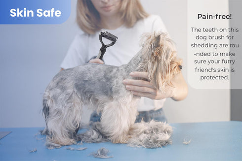PETACARE® Pet Double Sided Brush. Friendly Undercoat Rake and Furever Brush for Dogs, Professional Pet Grooming Tool, Perfect for Dog and Cat Shed...