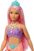 Barbie Dreamtopia Mermaid Doll with Curvy Body, Pink Hair, Pink Ombre Tail & Headband Accessory...