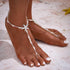 Boho Barefoot Sandals Starfish Beaded Foot Chain Beach Toe Ring Ankle Chain for Women (2PCS)...