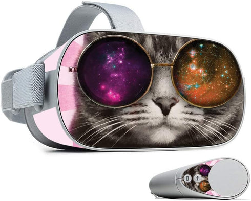 MightySkins Skin Compatible with Oculus Go - Galaxy Cat | Protective, Durable, and Unique Vinyl Decal wrap Cover | Easy to Apply, Remove, and Chan...