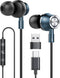 USB C Wired Earbuds, in Ear Earphones USB Type C Headphones for Laptop with Microphone, Magnetic Noise Canceling Headset Compatible for PC iPad Pr...