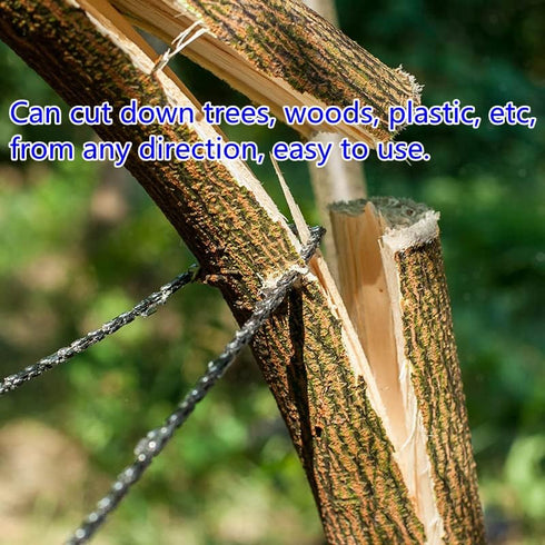 Pocket Chainsaw With Paracord Handle Survival Chain Saw Magnesium Fire Starter 20.5/32.6 Inches Garden Handle Hand Saw with Sharp Teeth Emergency ...