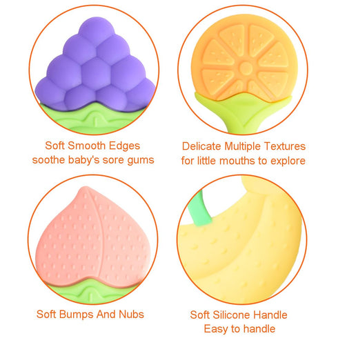 Baby Teething Toys 6 PCS BPA Free Silicone Baby Teethers, Freezer Safe Organic Infant Teething Toys Soft & Textured for Natural Brain Development...