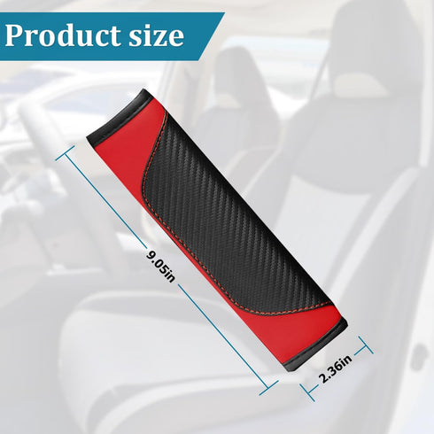Car Seat Belt Cover, 2 Pack Carbon Fiber Leather Seatbelt Shoulder Pad, Auto Safety Seat Belt Cushion Protector Compatible with All Cars and Backp...
