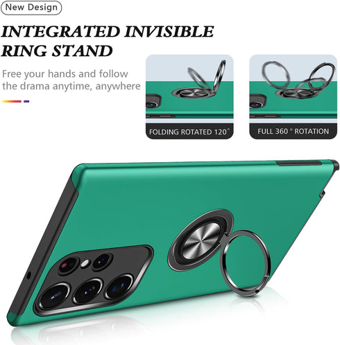 Galaxy S24 Ultra Case for Samsung S24 Ultra Case Military Grade Shockproof Built-in Ring Holder Kickstand Car Mount Armor Heavy Duty Protective Ca...