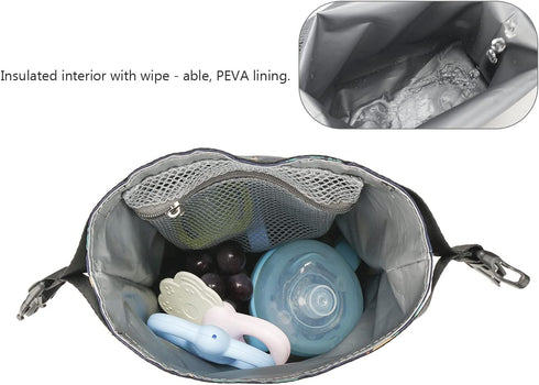 MOMIGO Baby Diaper Bag Stroller Bag With Snack Cooler Bag - Diaper Caddy Tote Baby Stroller Bag Nursery Storage Bin for Diapers, Wipes & Toys Mini...