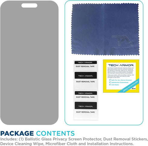 Tech Armor Privacy Screen Protector for iPhone 15 6.1 inch - Ballistic Tempered Glass, Anti-Spy, Case Friendly, Easy Installation, Bubble Free, To...