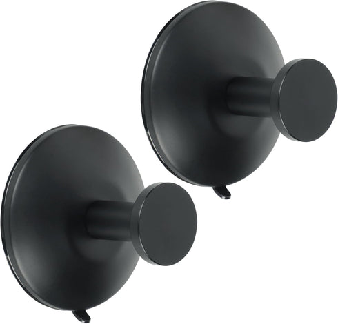 SAYAYO Suction Cup Hooks for Shower, Matte Black Suction Towel Hook for Glass Window, SUS 304 Stainless Steel Bathroom Hooks for Glass Door, Mirro...