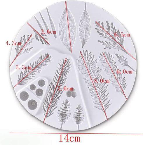 Winter Foliage Flower Pro Mould Silicone Mold Fondant Cake Decorating Tool Gumpaste Sugarcraft Chocolate Forms Bakeware Tools...