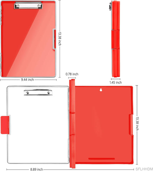 Clipboard with Storage,Heavy Duty Clip Boards 8.5x11 with 2 Storage Case,Clear Visible Top Panel Storage Clipboards,Side Opening Clip Boards,Nursi...