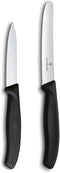 Victorinox Swiss Classic Paring Knife Set - Includes Exceptional Paring Knife & Utility Knife - Kitchen Knives for Home Essentials - Black Handles...