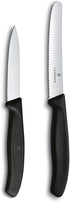 Victorinox Swiss Classic Paring Knife Set - Includes Exceptional Paring Knife & Utility Knife - Kitchen Knives for Home Essentials - Black Handles...