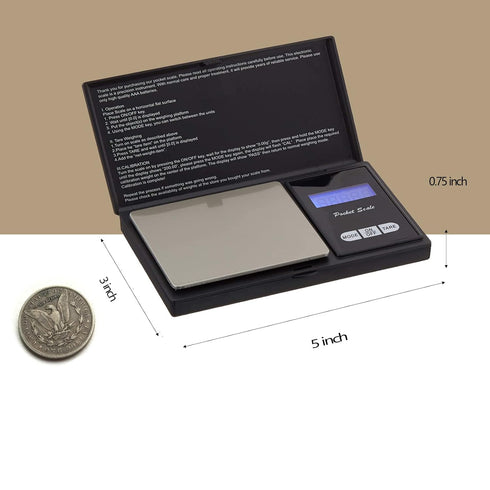 Digital Food Scales Precision 500g/0.01g, Small Pocket Ounces Grams, Portable Travel, Jewelry Scale (Battery Included)...