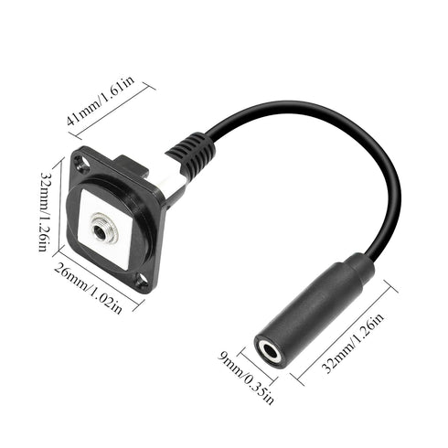 QIANRENON TRS 1/8 Stereo Panel Connector TRS 3.5mm Female to Female Short Cable Pass Through Panel Coupler,XLR Panel Mount, for Stereo Cable Speak...