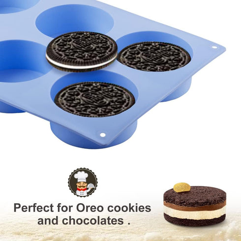 La chat 4 PCS Candy Molds, Silicone Oreo Cookie Chocolate molds for Candy, Cookies, Oreos, mini Soap, Cupcake, Pudding, Jello, Muffin, Non-Stick C...