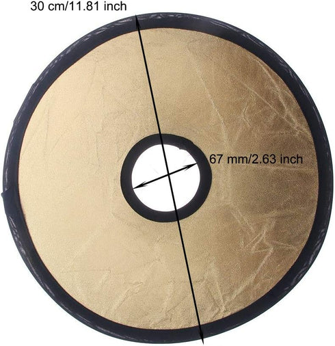 EORTA 2 in 1 Photography Photo Reflector Collapsible Disc Light Reflector Portable Hollow Light Diffuser DSLR Light Lens-Mount, with Protecting Ba...