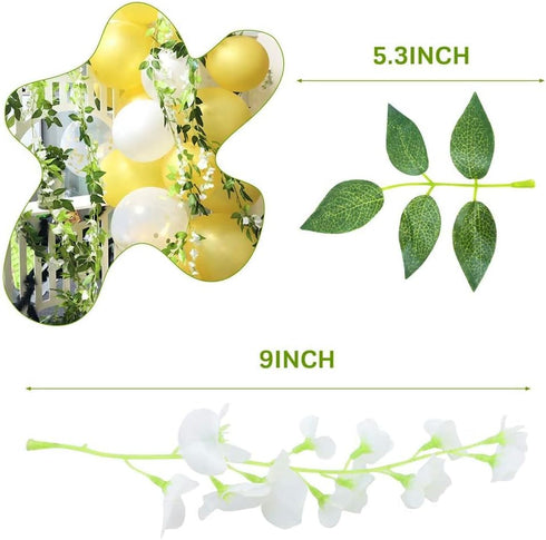 CLONG 5pack Wisteria Garland Flower Garland Artificial Flowers Wisteria Vines Fake Ivy Flowers Total 33ft (White)...