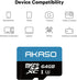 AKASO 64GB microSDXC U3 Memory Card - Up to 100MB/s, UHS-I C10, U3, Full HD, 4K UHD, MicroSD Card...