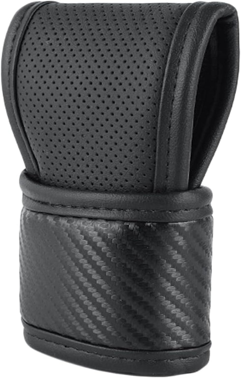 Leather Auto Gear Shift Knob Cover Auto Shift Gear Pad Car Knob Gear Stick Protector Universal Vehicle Decor Accessories (A-Black)...