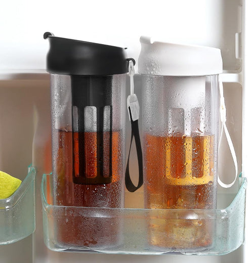 Cold Brew Coffee Maker Travel Tumbler with Soft Silicone Handle Portable Iced Coffee & Tea Infuser with Airtight Lid Cold Brew Travel Cup 17oz/500...