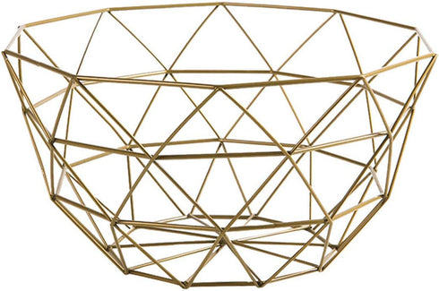 Fruit Stand Vegetables Serving Bowl Basket Holder for Kitchen Counter,Table Centerpiece,Fiesta,Metal Iron Wire,Wedding,Living Room,Large Round Mod...