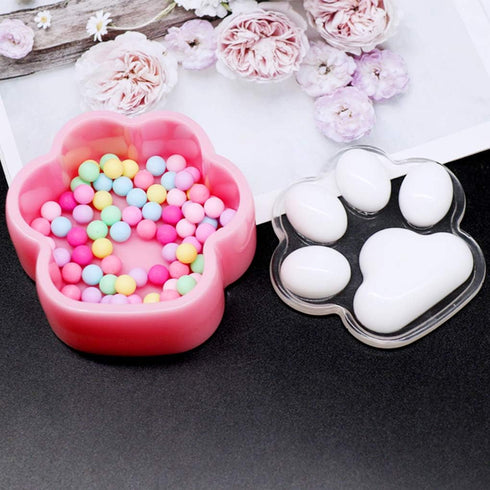 FineInno 3 Packs Cat Paw Resin Mold Jewelry Storage Box Silicone Molds Crystal Epoxy Mold Cute Casting Mold Earring Rings Organizer Case Container...