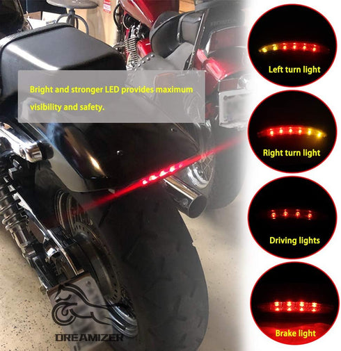 DREAMIZER Motorcycle Brake Tail light Fender Edge LED Lamp with Turn Siganls Compatible with Sportster XL883N 1200N XL1200V XL1200X Cafe Racer Cho...