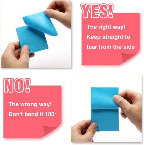 Sticky Notes Pads, 600 Sheets, 3x3 Inches, It is Perfect to Post for Office, Home and School, 12 Pads 12 Colors Sticky Notes Bulk...