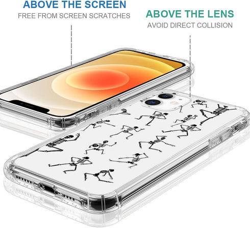 ZHEGAILIAN Case Compatible with iPhone 15 Plus Case,Dancing Skulls Case for iPhone 15 Plus Cases for Women Girls,Clear with Slim Flexible Soft TPU...