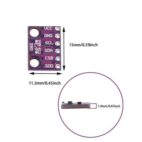 3Pcs BME280 3.3V Temperature Humidity Pressure Sensor Module IIC I2C High Precision Altimeter Atmospheric Pressure, Temperature Module for Arduino...