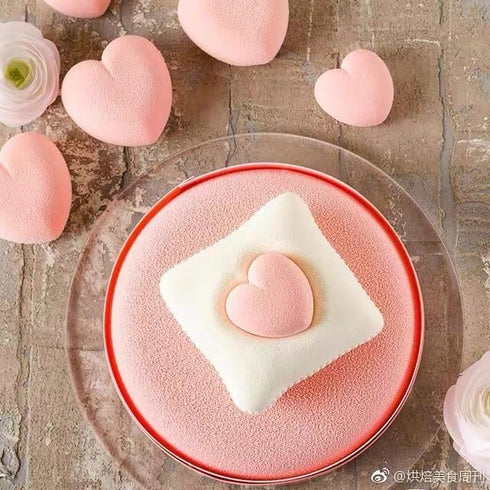 3D Silicone Baking Mold for Candles, Love Heart Shape Silicone Mold for Soap, Mousse Cake Mold, French Dessert Mold Nonstick & Easy Release, Pinec...