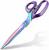 Fabric Scissors, Ultra-Sharp Stainless Steel Sewing Scissors, Professional Titanium Coating Tailor Scissors, Clothing Scissors for Home, 10.5 Inch...