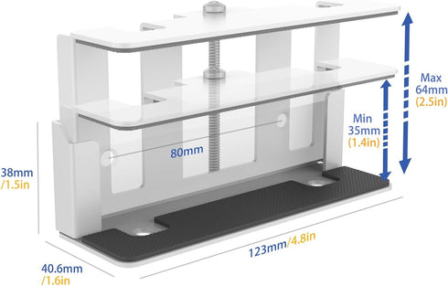 Monzlteck Universal Power Strip Mount, Put Your Power Strip Under The Desk or On The Wall-(Power Strip not Included)-Fits 1.6" to 2.4" Width...