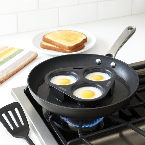 HIC Kitchen Non-Stick 3-Egg Poacher Insert, PFOA and BPA Free, Fits 8-Inch and Larger Pans...