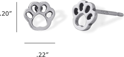 Boma Jewelry Sterling Silver Paw Print Stud Earrings...