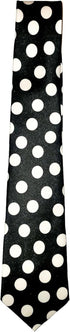 White and Black Polka Dot Tie Necktie Unisex...