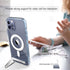 for iPhone 12 Pro Max Case - Transparent Hard PC Back Slim Shockproof Protective Case with Three-Way Stand and Magsafe Compatibility...