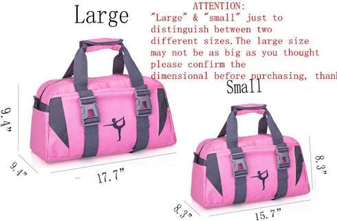 Small/Large Dance Duffle Bag For Girls Sport Gym Bags For Women Yoga Bag (Purple, Small)...