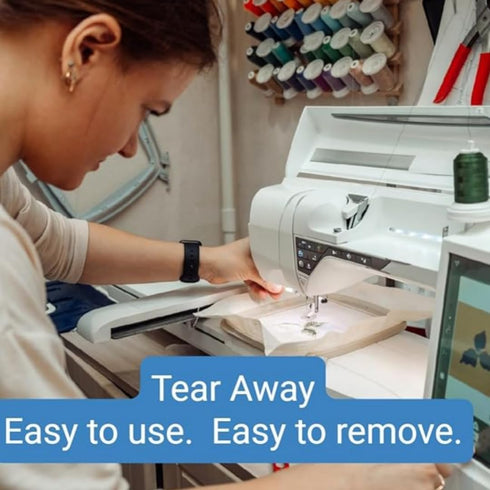 Tear Away Embroidery Stabilizer - 1.8 Ounce Medium Weight 8"x8" Fits 4x4 Hoops 100 Sheets Tearaway by H.B.I. Products...