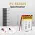 3.7V 200mAh 552025 Lipo battery Rechargeable Lithium Polymer ion Battery Pack with PH2.0mm JST Connector...